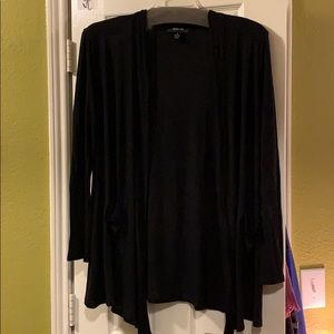 Black Rayon Cardigan with Pockets